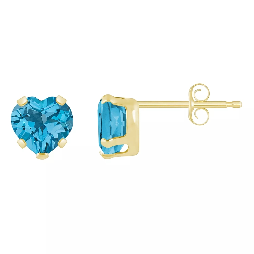 Kohl's Gold and Blue Heart Earrings